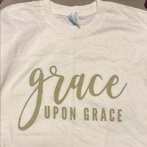 White T-Shirt with Grace Upon Grace on it